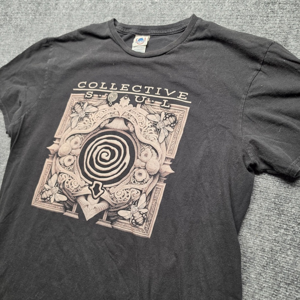 Collective Soul Tour Shirt Size L Black Delta Soft Rock Band Concert Tee